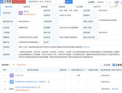 南大光电苏州参设材料公司，拓展细胞技术研发与应用新业务